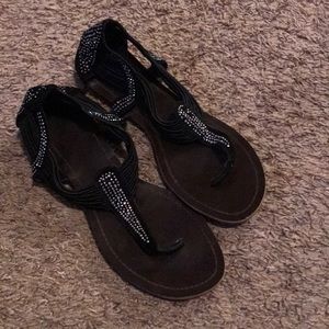 Black Sparkly Sandals